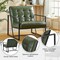 30.5"H Mid-Century Modern Leatherette Button-tufted Accent Arm Chair with Black Metal Frame